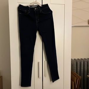 Dark Blue Levi High Rise Skinny Jeans